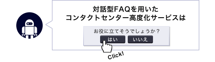 対話型FAQを用いたコンタクトセンター高度化サービスはお役に立てそうでしょうか? はい