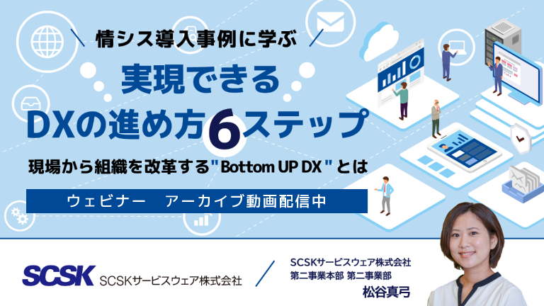 【アーカイブ動画】情シス導入事例に学ぶ、実現できるDXの進め方6ステップ